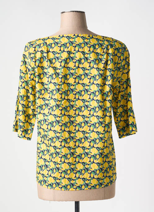 Blouse tissage popeline manches 3/4 jaune HIPPOCAMPE femme