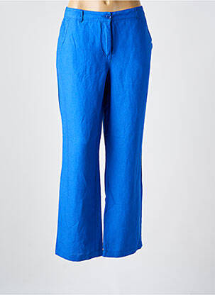 Pantalon large tissage popeline taille normale bleu BRANDTEX femme