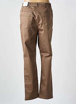 Pantalon slim tissage popeline taille normale marron BRANDTEX femme