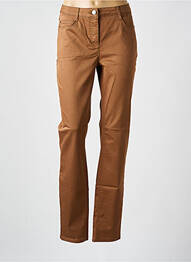 Pantalon slim tissage popeline taille normale marron BRANDTEX femme