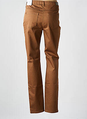 Pantalon slim tissage popeline taille normale marron BRANDTEX femme