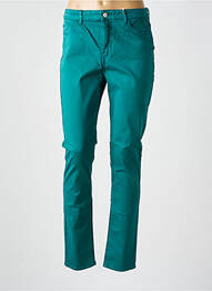 Pantalon slim tissage popeline taille normale vert KANOPE femme