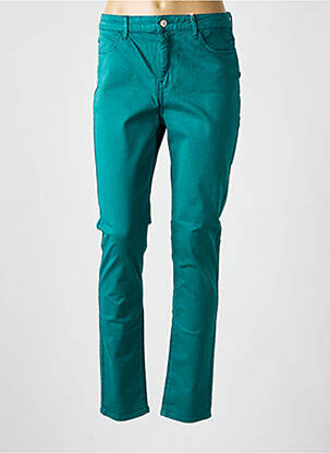 Pantalon slim tissage popeline taille normale vert KANOPE femme