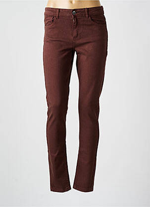 Jeans coupe slim stretch taille normale marron B.YOUNG femme