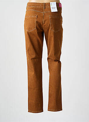 Pantalon slim tissage popeline taille normale marron EAST DRIVE femme