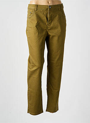 Pantalon slim tissage popeline taille normale vert JENSEN femme