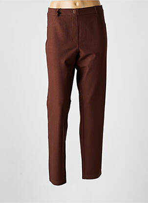 Pantalon droit stretch taille normale marron EAST DRIVE femme