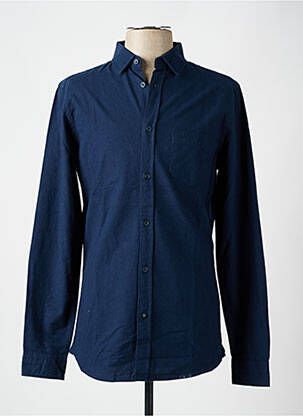 Chemise manches longues poches bleu TIBET homme
