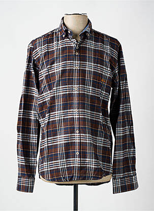 Chemise manches longues imprimé écossais marron DARIO BELTRAN homme