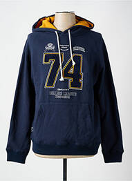 Sweat-shirt à capuche broderie manches longues bleu DEELUXE homme