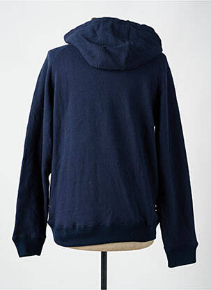 Sweat-shirt à capuche broderie manches longues bleu DEELUXE homme