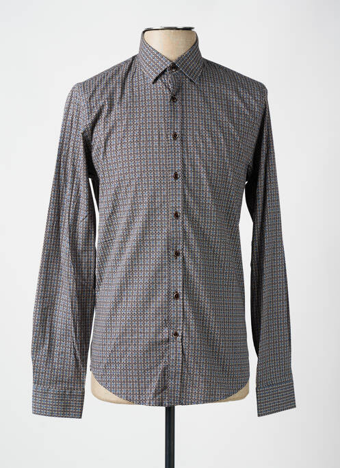 Chemise manches longues imprimé fantaisie marron BENSON & CHERRY homme