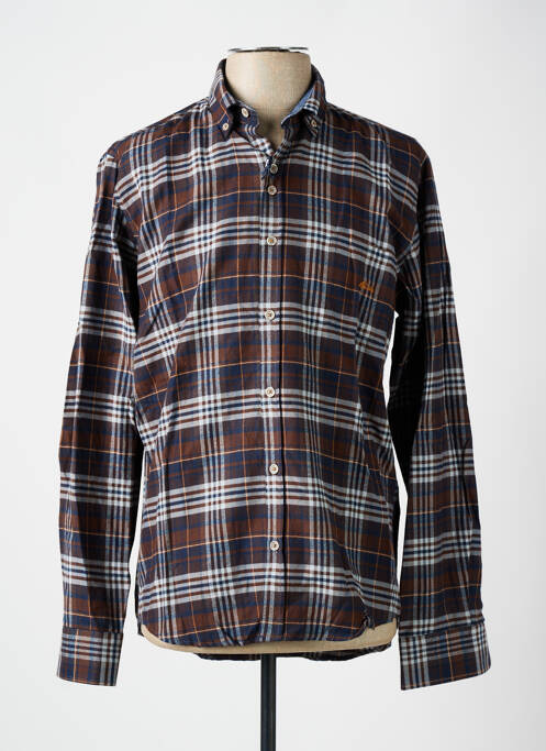 Chemise manches longues imprimé écossais marron DARIO BELTRAN homme