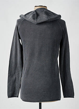 Sweat-shirt à capuche tissage jersey manches longues gris DEELUXE homme