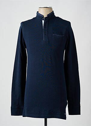 Polo manches longues manches longues bleu DEELUXE homme