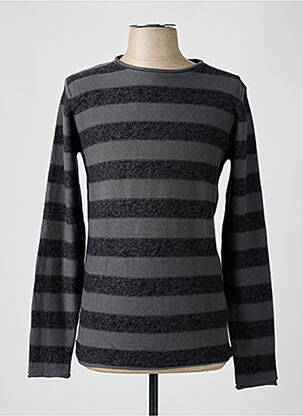 Pull stretch manches longues gris DEELUXE homme