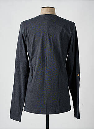 T-shirt col tunisien manches longues bleu DEELUXE homme