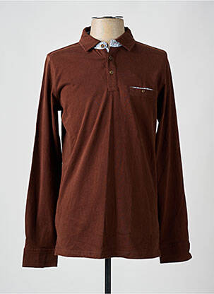 Polo manches longues manches longues marron CAMBRIDGE homme
