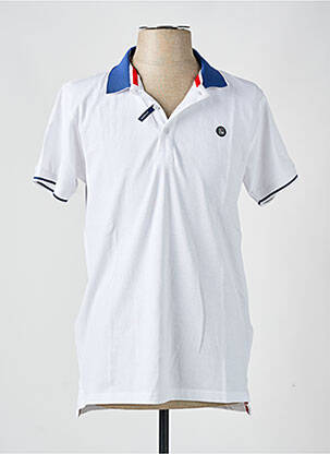 Polo stretch manches courtes blanc LA SQUADRA homme