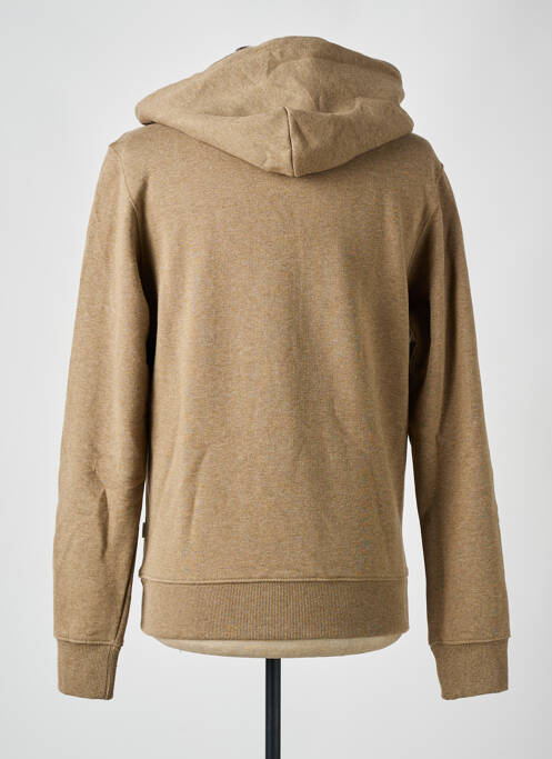 Sweat-shirt à capuche poches manches longues marron JACK & JONES homme