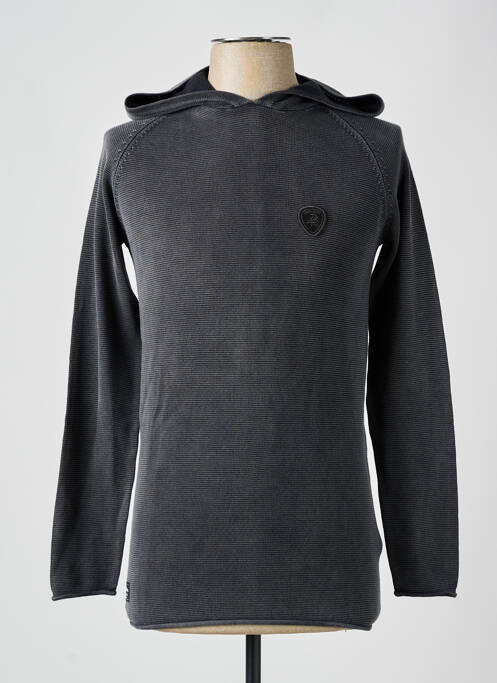 Sweat-shirt à capuche tissage jersey manches longues gris DEELUXE homme