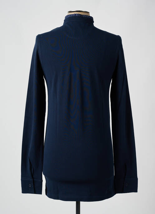 Polo manches longues manches longues bleu DEELUXE homme