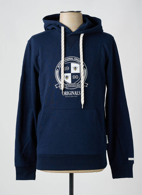 Sweat-shirt à capuche bleu JACK & JONES pour homme
