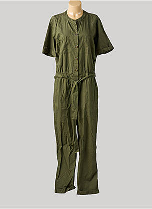 Combi-pantalon fermeture boutonnée sur le devant manches courtes vert TOM TAILOR femme