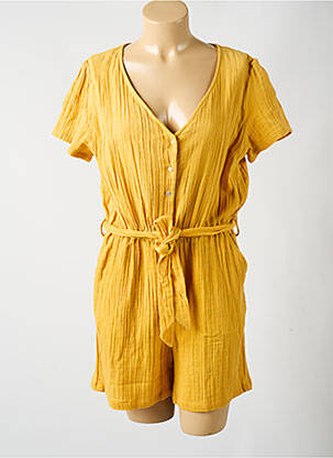 Combishort poches manches courtes jaune C'EST BEAU LA VIE femme