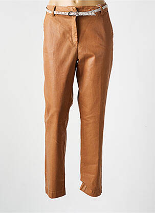 Pantalon droit stretch taille basse marron C'EST BEAU LA VIE femme