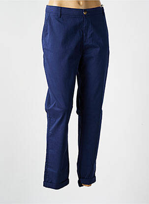 Pantalon chino tissage popeline taille normale bleu C'EST BEAU LA VIE femme