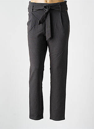 Pantalon droit coupe carotte taille haute gris DEELUXE femme