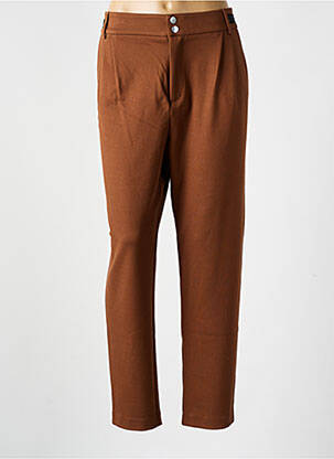 Pantalon chino poches taille haute marron I.CODE (By IKKS) femme