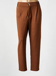 Pantalon chino poches taille haute marron I.CODE (By IKKS) femme