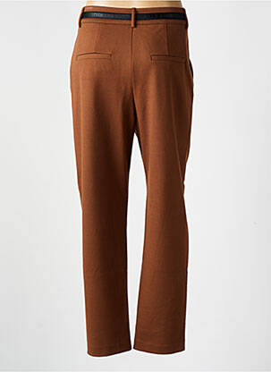 Pantalon chino poches taille haute marron I.CODE (By IKKS) femme