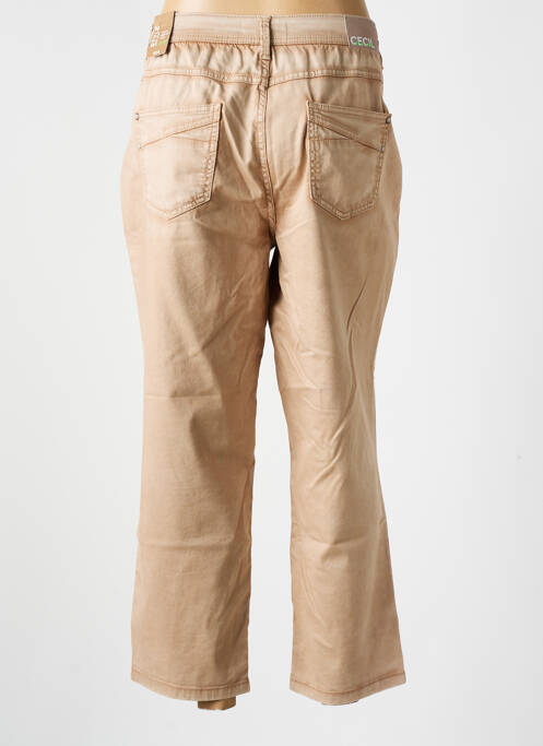 Pantalon 7/8 tissage popeline taille normale beige CECIL femme