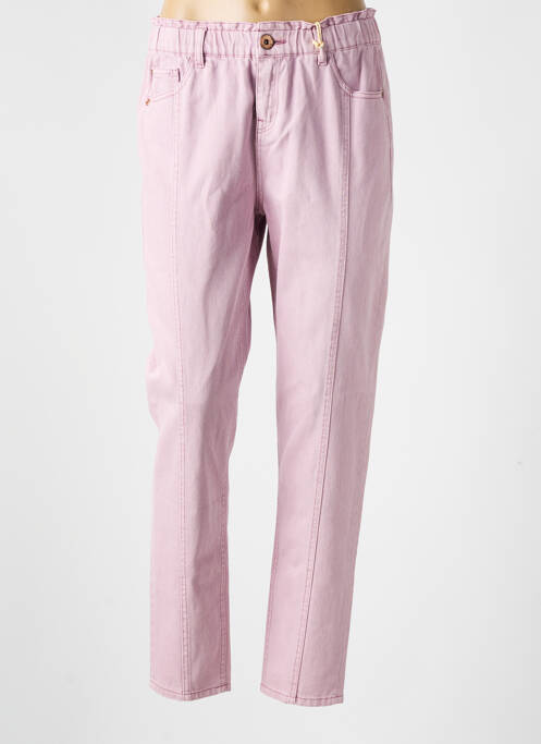 Jeans coupe droite stretch taille ajustable violet GARCIA fille