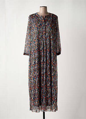 Robe longue manches longues manches longues bleu TOM TAILOR femme