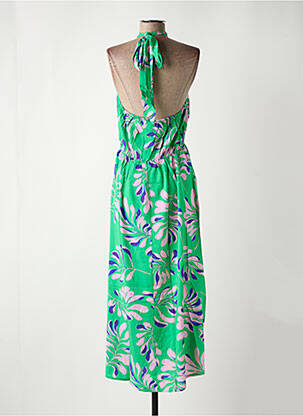 Robe longue manches dos nu sans manche vert GRACE & MILA femme