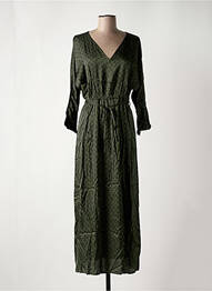 Robe longue imprimé fantaisie manches 3/4 vert GRACE & MILA femme