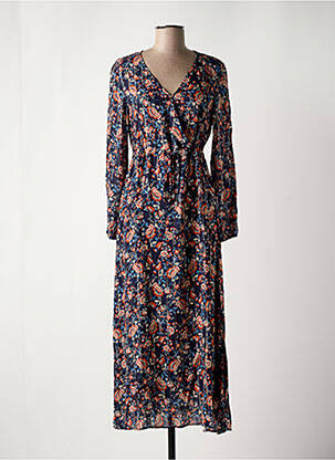 Robe longue manches longues manches longues bleu C'EST BEAU LA VIE femme
