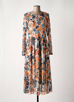 Robe longue manches longues manches longues orange TOM TAILOR femme
