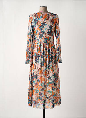 Robe longue manches longues manches longues orange TOM TAILOR femme