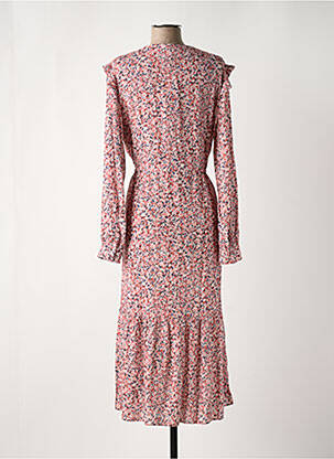 Robe longue manches longues manches longues rose C'EST BEAU LA VIE femme
