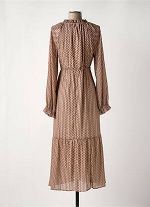 Robe longue manches longues manches longues marron C'EST BEAU LA VIE femme