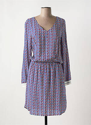 Robe mi-longue manches longues manches longues bleu C'EST BEAU LA VIE femme