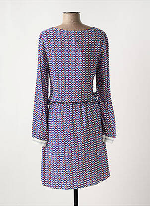 Robe mi-longue manches longues manches longues bleu C'EST BEAU LA VIE femme