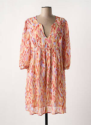 Robe courte manches 3/4 manches 3/4 beige GRACE & MILA femme