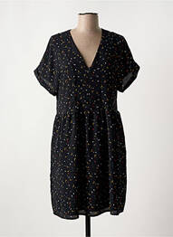 Robe courte manches courtes manches courtes noir I-COTON femme