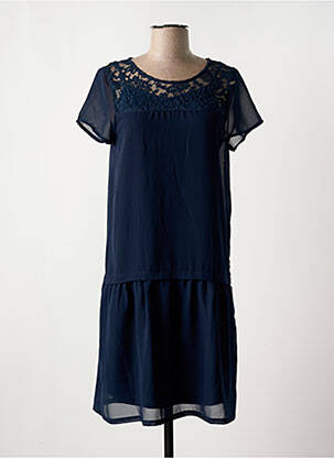 Robe mi-longue doublure manches courtes bleu BECKARO fille